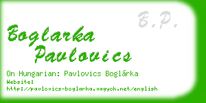 boglarka pavlovics business card